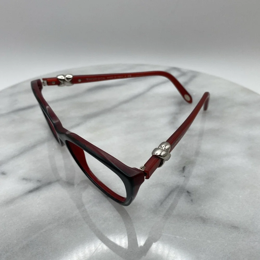 Tiffany & Co Women 51mm Eyeglasses Black Red TF 2074 Paloma Picasso Heart Knot